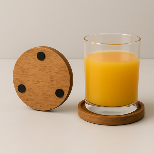Handcrafted Mango Wood Coasters – Set of 4